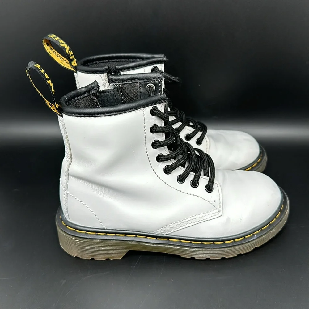 Dr Martens 1460 White Boots Youth‎ Sz 12